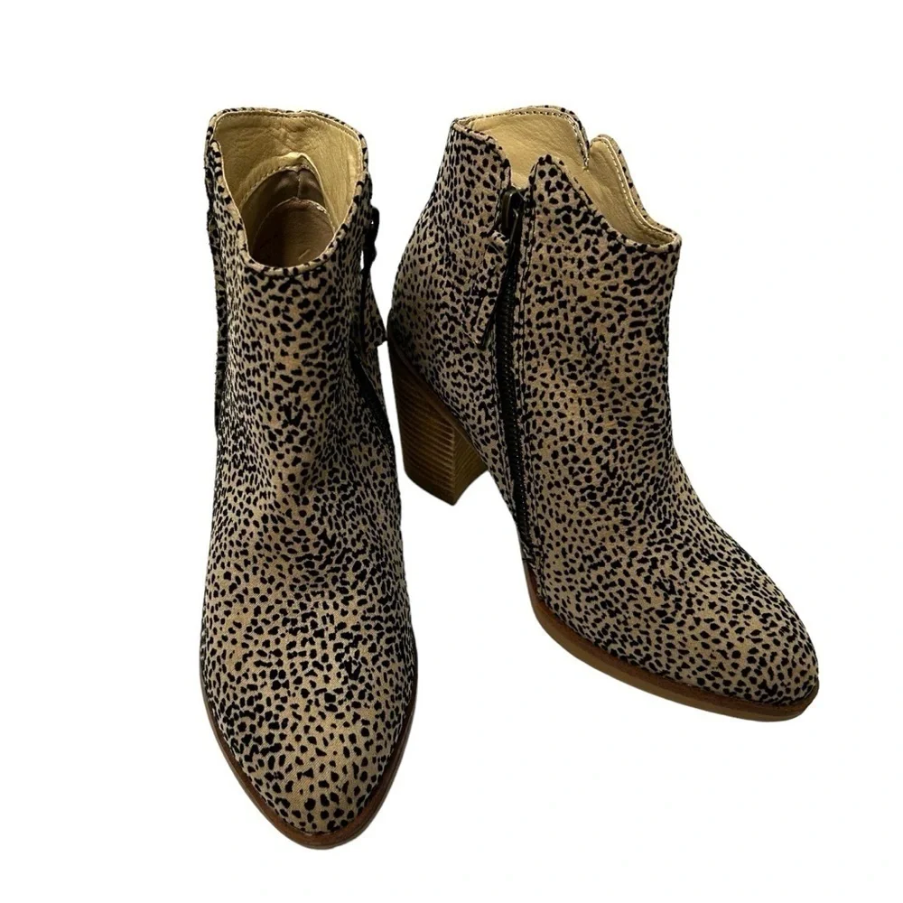 MIA Erik Cheetah Print Ankle Bootie Western Side Zipper Casual Boots Size 6W